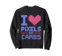 Me encantan los píxeles y carbohidratos Retro Gamer Snack Humor Sudadera