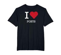 Me encantan los poetas, me encantan los poetas Camiseta, Hombre Tallas Grandes, Negro, 4X Alto