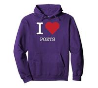 Me encantan los poetas, me encantan los poetas Sudadera con Capucha, Unisex para Adultos, Morado, M