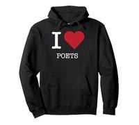Me encantan los poetas, me encantan los poetas Sudadera con Capucha, Unisex para Adultos, Negro, S