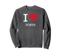 Me encantan los poetas, me encantan los poetas Sudadera, Unisex para Adultos, Jaspeado Oscuro, S
