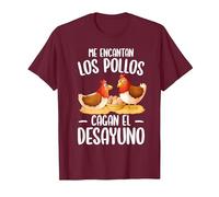 Me Encantan Los Pollos Divertido Pollo Gallina Agricultor Camiseta, Hombre, Granate, XXL