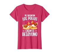 Me Encantan Los Pollos Divertido Pollo Gallina Agricultor Camiseta, Mujer, Rojo Jaspeado, XXL