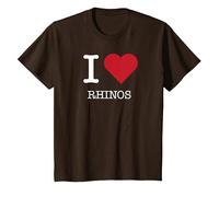 Me encantan los rinocerontes, me encantan los rinocerontes Camiseta, Niños, Marrón, 4 años