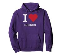 Me encantan los rinocerontes, me encantan los rinocerontes Sudadera con Capucha, Unisex para Adultos, Morado, XL