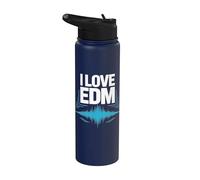 Me encantan los ritmos de forma de onda de la música EDM Stainless Steel Insulated Water Bottle