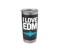 Me encantan los ritmos de forma de onda de la música EDM Vaso térmico de acero inoxidable de doble pared