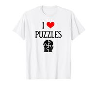 Me encantan los rompecabezas en forma de corazón Puzzler Puzzling Puzzle Amante de los rompecabezas Camiseta