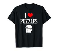 Me encantan los rompecabezas en forma de corazón Puzzler Puzzling Puzzle Amante de los rompecabezas Camiseta