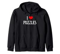 Me encantan los rompecabezas en forma de corazón Puzzler Puzzling Puzzle Amante de los rompecabezas Sudadera con Capucha