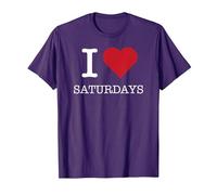 Me encantan los sábados, me encantan los sábados Camiseta, Hombre, Morado, S
