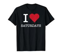 Me encantan los sábados, me encantan los sábados Camiseta, Hombre, Negro, L