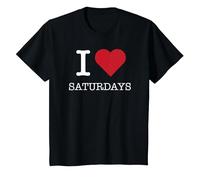 Me encantan los sábados, me encantan los sábados Camiseta, Niños, Negro, 6 años