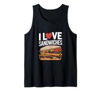 Me encantan los sándwiches Amantes de la Comida Divertida Camiseta sin Mangas