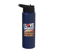 Me encantan los sándwiches Amantes de la comida divertida Stainless Steel Insulated Water Bottle