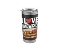 Me encantan los sándwiches Amantes de la comida divertida Vaso térmico de acero inoxidable de doble pared