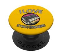 Me encantan los sintetizadores, música Retro, Arte PopSockets PopGrip Adhesivo