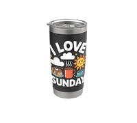Me encantan los Sunday Morning Pancakes Sunshine Vaso térmico de acero inoxidable de doble pared