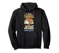 Me encantan los Tabbies, Pero Jesús es lo Primero, Divertido Gato Cristiano Sudadera con Capucha