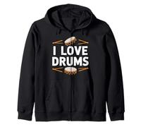 Me encantan los tambores música apasionada Sudadera con Capucha