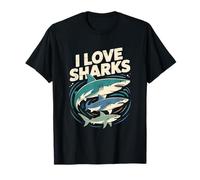 Me encantan los Tiburones, el Arte de los Animales del océano Camiseta