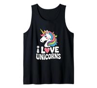 Me encantan los unicornios Rainbow Fantasy Delight Camiseta sin Mangas