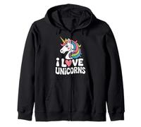 Me encantan los unicornios Rainbow Fantasy Delight Sudadera con Capucha