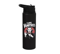 Me encantan los vampiros al estilo gótico de terror Stainless Steel Insulated Water Bottle