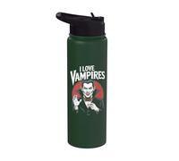 Me encantan los vampiros al estilo gótico de terror Stainless Steel Insulated Water Bottle