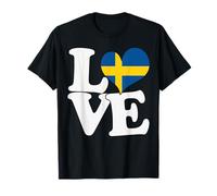 Me encantan los Viajes patrióticos con la Bandera y el corazón de Suecia Camiseta