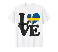 Me encantan los Viajes patrióticos con la Bandera y el corazón de Suecia Camiseta