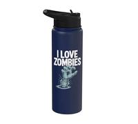 Me encantan los zombies espeluznante mano ilustración Stainless Steel Insulated Water Bottle
