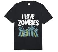 Me encantan los Zombies Estilo de Terror Espeluznante Comfort Colors Adult Heavyweight T-Shirt