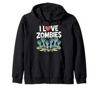 Me encantan los Zombis, Creepy Undead Rising Hands Sudadera con Capucha