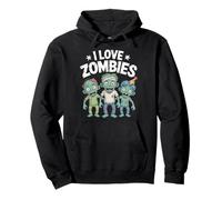 Me encantan los zombis, lindos muertos vivientes y divertidos Halloween Sudadera con Capucha