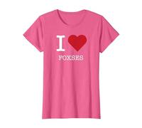 Me encantan los Zorros, me encantan los Zorros Camiseta, Mujer, Rosa Jaspeado, XS