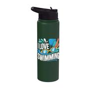 Me encantan Swimming Splash Fun Flippers Stainless Steel Insulated Water Bottle