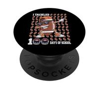 Me enfrenté a 100 días de Escuela Dabbing Football 100th Day Kids PopSockets PopGrip Adhesivo