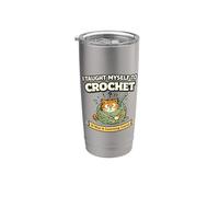 Me enseñé a tejer un gato divertido Vaso térmico de acero inoxidable de doble pared