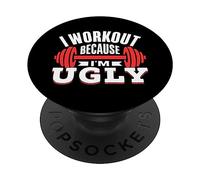 Me Entreno Porque Soy Feo Entrenamiento Gimnasio Fitness PopSockets PopGrip Adhesivo