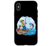 Me fui a pescar con un gato junto al muelle Carcasa para iPhone X/XS