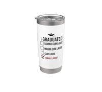 ME GRADUADO SUMMA CUM LAUDE GRACIAS AL SEÑOR! Meme Divertido Grad Vaso térmico de acero inoxidable de doble pared