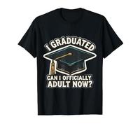 Me gradué ¿Puedo ser Oficialmente Adulto Ahora? Divertida diversión de graduación Camiseta gráfica económica, Hombre, Negro, XL