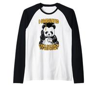Me gradué ¿Puedo Volver a la Cama Ahora Confundido Oso Panda Camiseta Manga Raglan