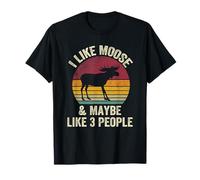 Me gusta alce y tal vez como 3 personas amante efecto vintage Camiseta