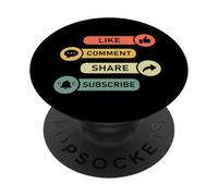 Me Gusta, comenta, comparte, suscribirse - Livestream Video Blogging PopSockets PopGrip Adhesivo