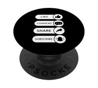 Me Gusta, comenta, comparte, suscribirse - Video Blogging Livestream PopSockets PopGrip Adhesivo