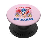 Me Gusta cómo Flequillo Fuegos Artificiales 4 de Julio Mujeres Divertidas Chica PopSockets PopGrip Adhesivo