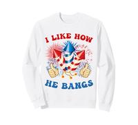 Me Gusta cómo Flequillo Fuegos Artificiales 4 de Julio Mujeres Divertidas Chica Sudadera