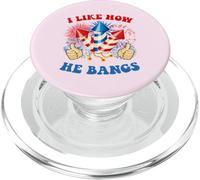 Me Gusta cómo Flequillo Fuegos Artificiales 4 de Julio Pareja Divertida Mujeres PopSockets PopGrip para MagSafe